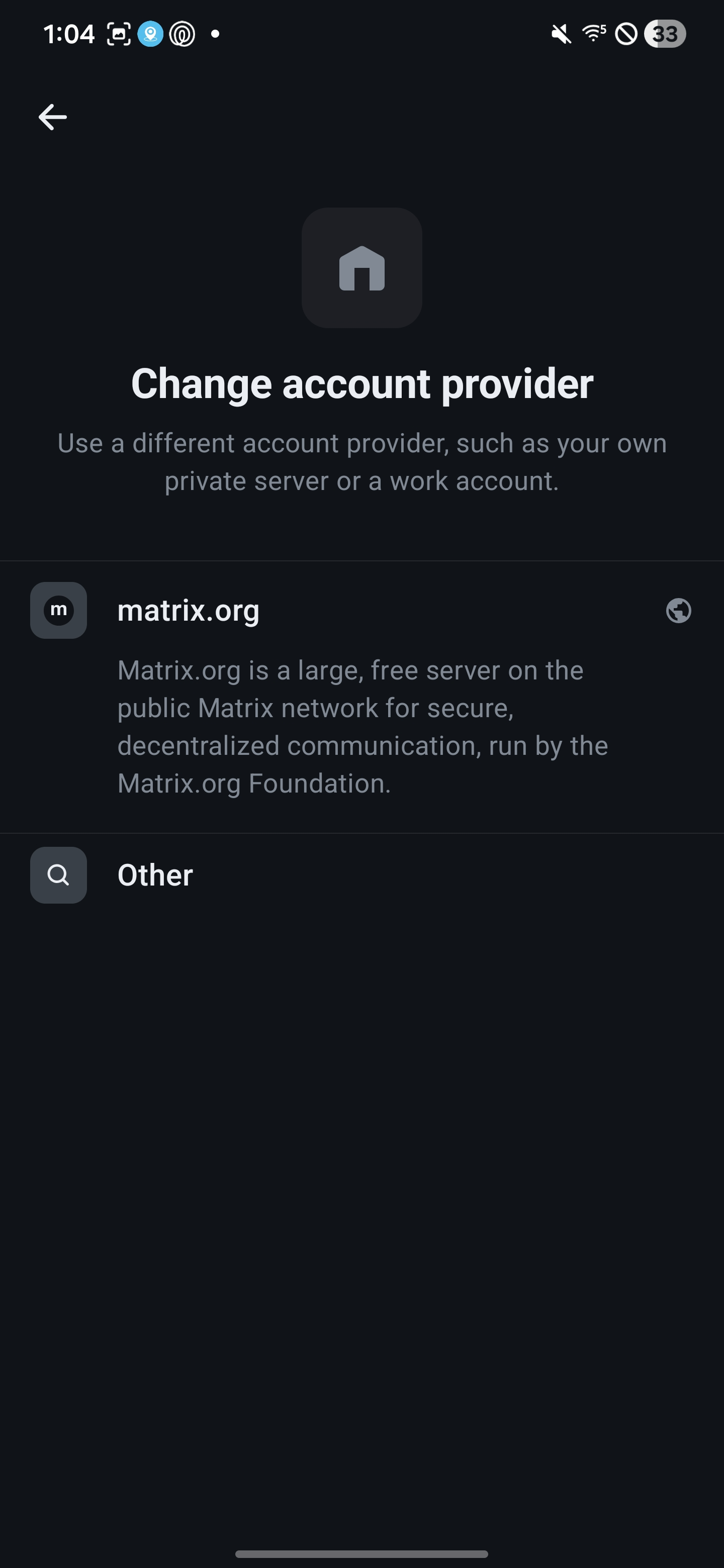 Element X: Select Other